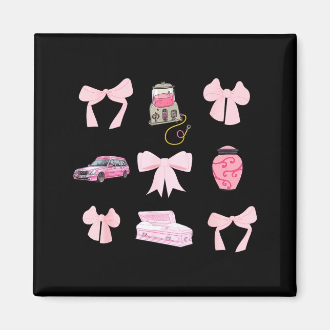 Aimant Nk Coquette Bow Funeral Director Mortician Mortuar (Devant)