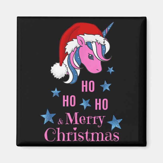 Aimant Nk Licorne Santa Joyeux Noël  (Devant)