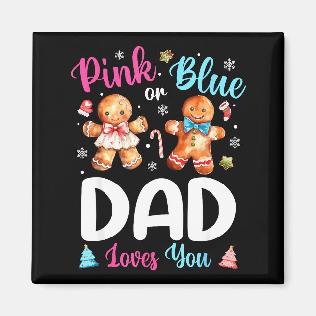 Aimant Nk Or Blue Dad Loves You Gender Reveal Christmas  (Devant)