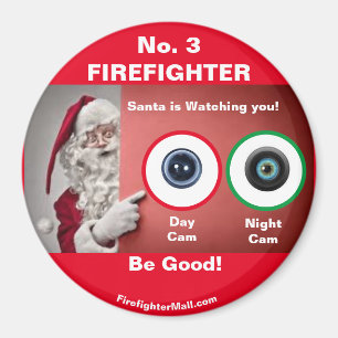 Aimant No 3 FIREFIGHTER Père Noël regarde