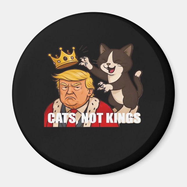 Aimant No Kings Anti Cats Funny Classic Style (Devant)
