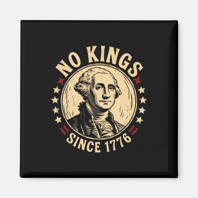 Aimant No Kings In America 1776 Save Democracy United Sta (Devant)