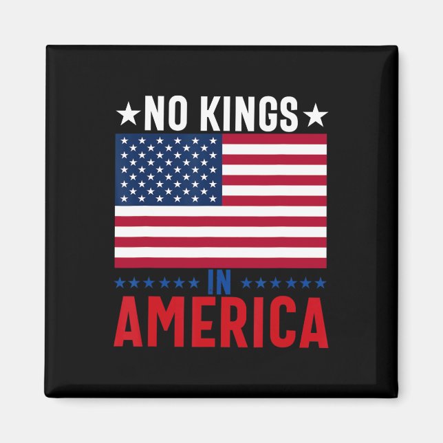 Aimant No Kings In America Flag Protest Save Democracy 5 (Devant)