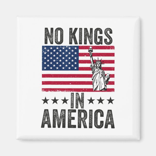 Aimant No Kings In America Flag Protest Save Democracy 6 (Devant)