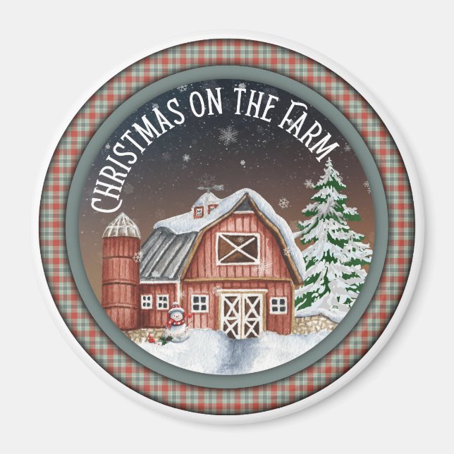 Aimant Noël à la ferme (Devant)