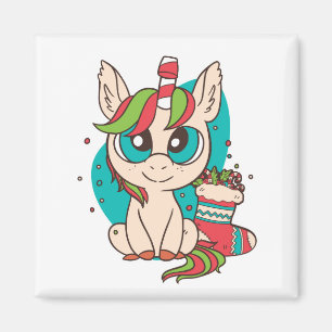 Aimant Noël à la licorne