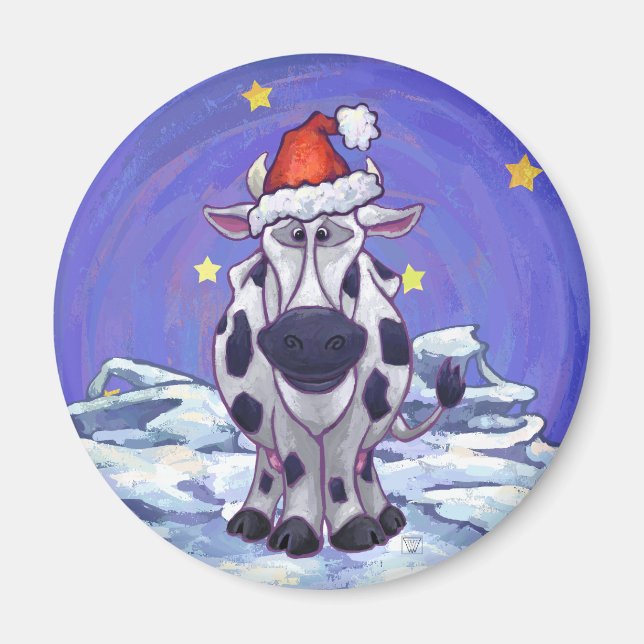 Aimant Noël à la vache (Devant)