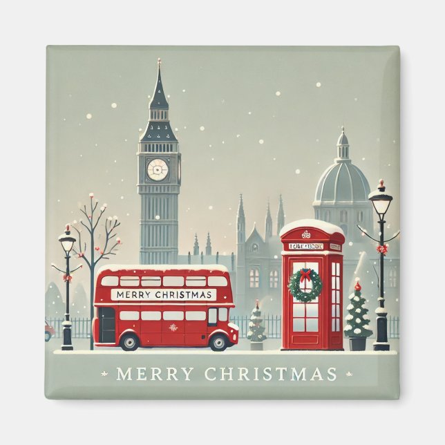 Aimant Noël à Londres | Big Ben & Londres festif (Devant)