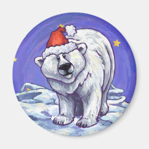 Aimant Noël à l'ours polaire