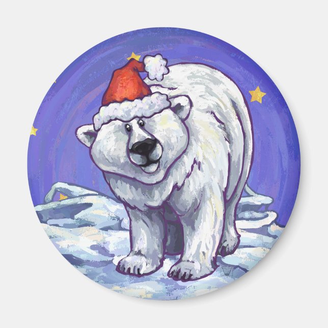 Aimant Noël à l'ours polaire (Devant)