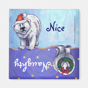 Aimant Noël à l'ours polaire