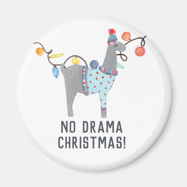 Aimant Noël à thème lama (Devant)