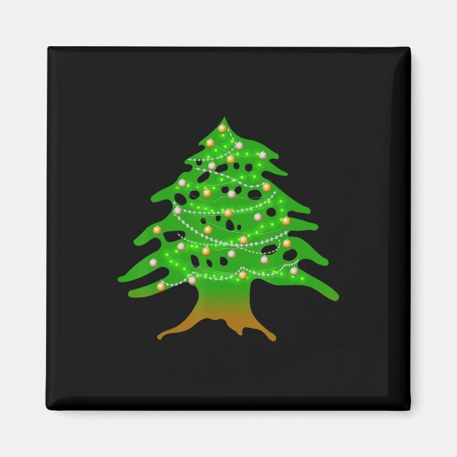Aimant Noël Arbre Libanais Liban Drapeau Ced de Noël (Devant)