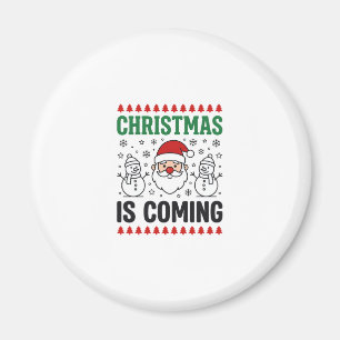Aimant Noël arrive, modèle de bonhomme de neige du Père N