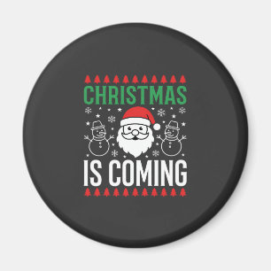 Aimant Noël arrive Père Noël Bonhomme de neige