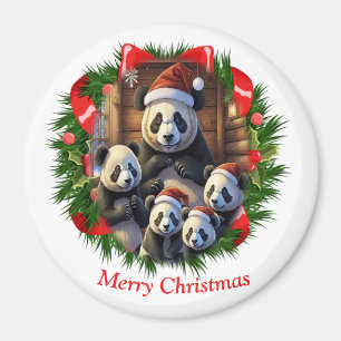 Aimant Noël avec un ours panda