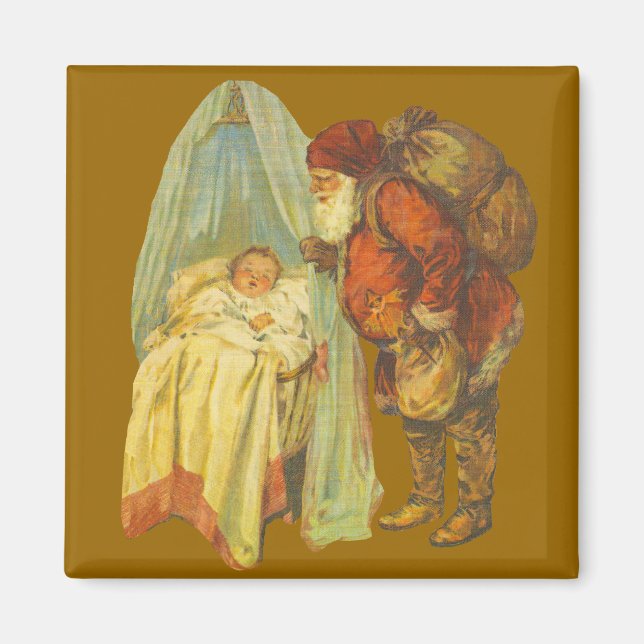 Aimant Noël Baby Santa Clause Vintage (Devant)