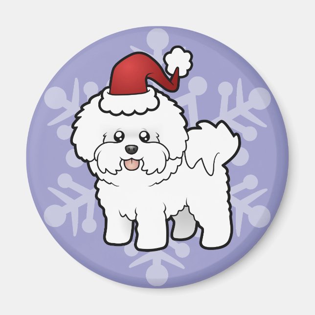 Aimant Noël Bichon Frise (Devant)