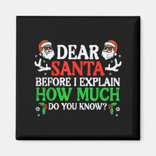 Aimant Noël Cher Père Noël Combien En Saviez-Vous Xmas Fe