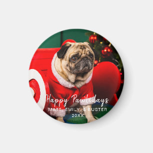 Aimant Noël Chien Chien Chien Puppy Photo Joyeux Pawliday