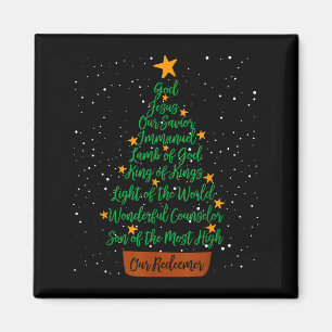 Aimant Noël chrétien Jésus Bible Noms Arbre de Noël Sh
