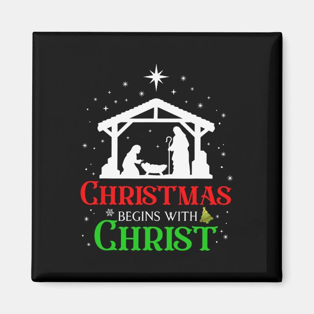 Aimant Noël Commence Avec Christ Christian Religious J (Devant)