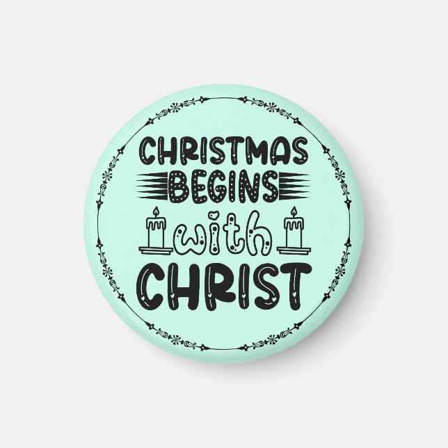 Aimant Noël commence avec le Christ-61491 (Devant)