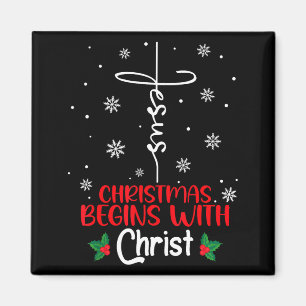 Aimant Noël commence avec le Christ Noël religieux X