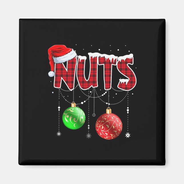 Aimant Noël Correspondant Couple Famille Châtaignes 2 (Devant)