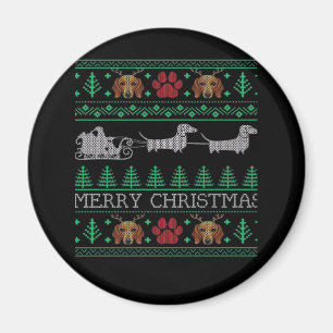 Aimant Noël Dachshund Wiener Dog Dachshund Ugly Chri