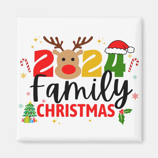 Aimant Noël de famille 2024 (Devant)