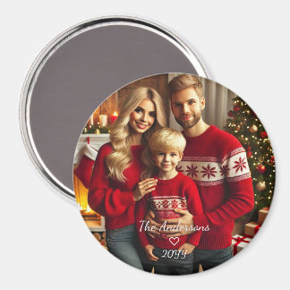 Aimant Noël de la famille de photos personnalisées