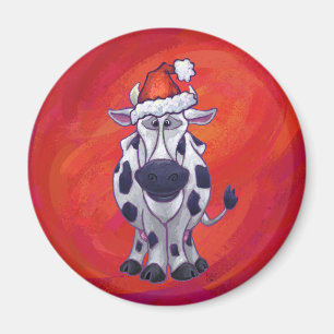 Aimant Noël de la vache sur Red Feild