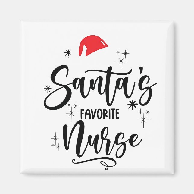 Aimant Noël de l'infirmière préférée de Santa  (Devant)