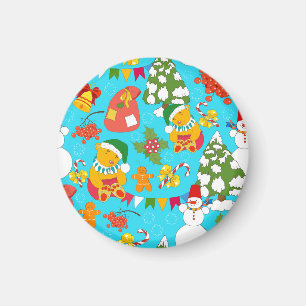 Aimant Noël de l'ours en peluche : Motif amical pour les