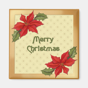 Aimant Noël de Poinsettia