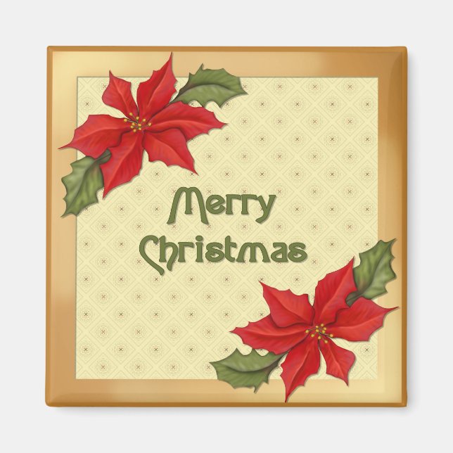 Aimant Noël de Poinsettia (Devant)