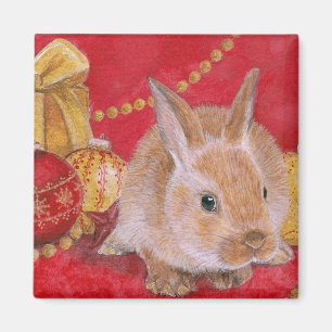 Aimant Noël de Rabit de lapin de Noël ornemente l'aiman