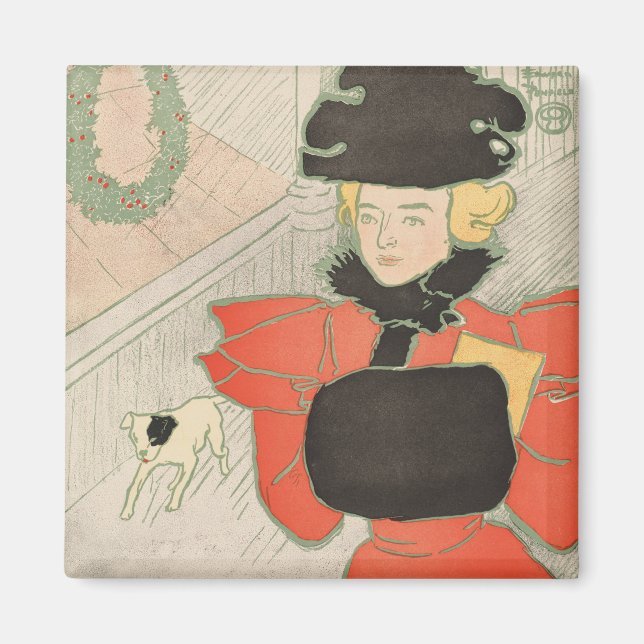 Aimant Noël de vintage Harper 1896 (Devant)