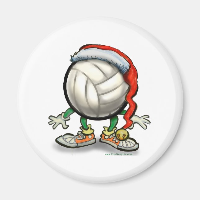 Aimant Noël de volley-ball (Devant)