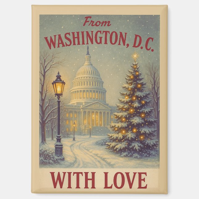 Aimant Noël depuis Washington, DC avec amour  (Recto)