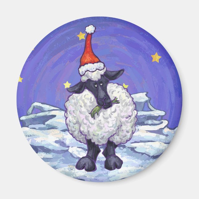 Aimant Noël des moutons (Devant)