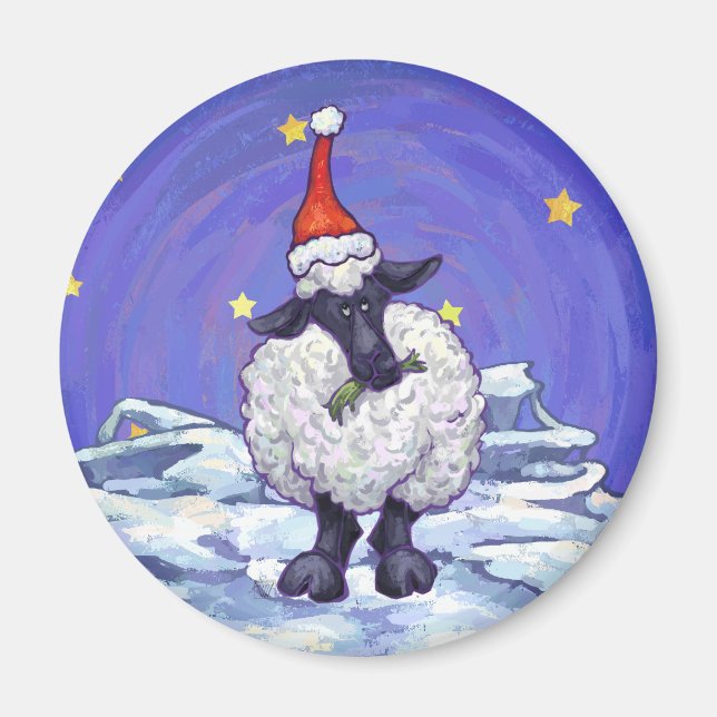 Aimant Noël des moutons (Devant)