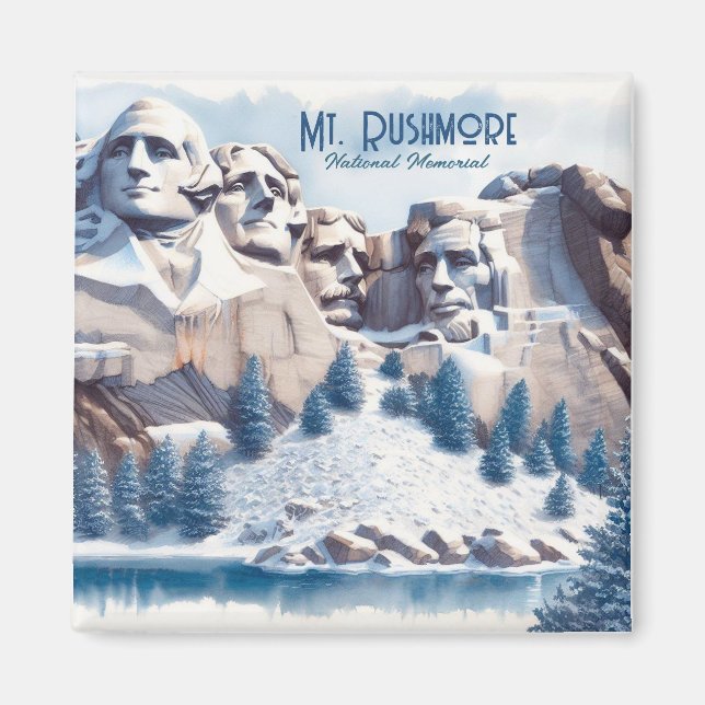 Aimant Noël des neiges du Mont Rushmore (Devant)