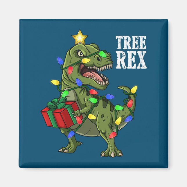 Aimant Noël Dinosaure Arbre Rex Garçons Filles Enfants No (Devant)