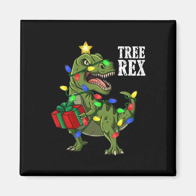 Aimant Noël Dinosaure Arbre Rex Garçons Filles Enfants Xm (Devant)