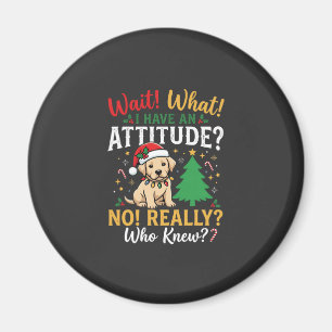 Aimant Noël drôle attitude chien vacances