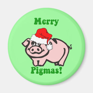 Aimant Noël drôle de porc
