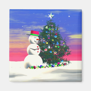Aimant Noël du bonhomme de neige