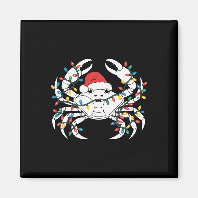 Aimant Noël du roi Crabe Santa Hat (Devant)